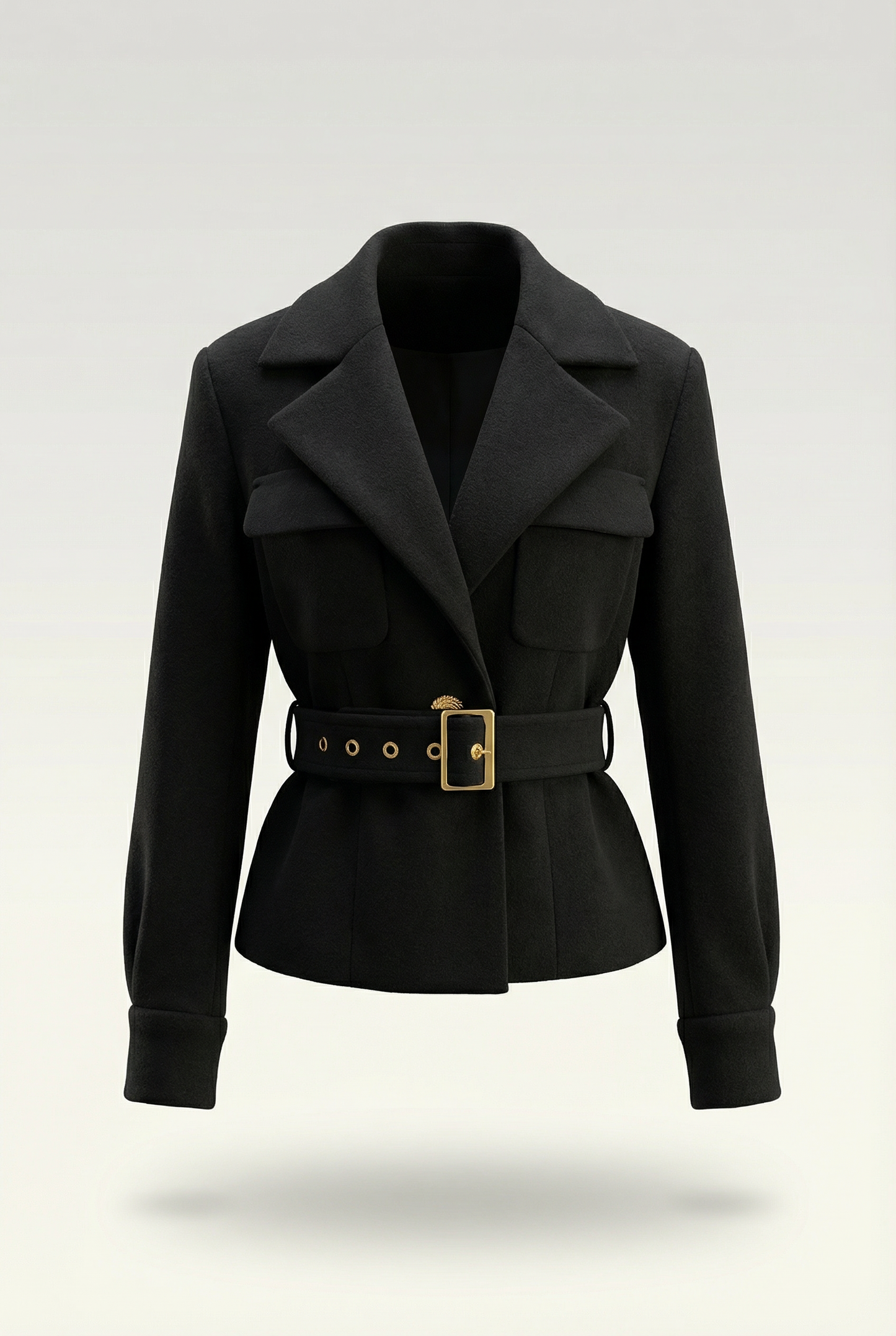 Claudia Short Belted Blazer – Black