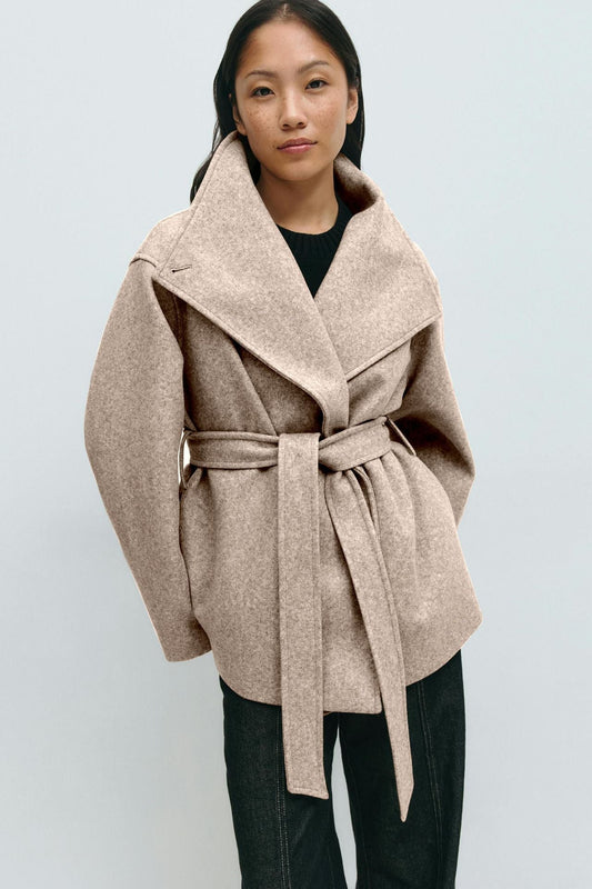 Alma Mid-Length Coat – Beige
