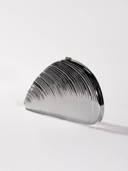 Maika Seashell Convertible Clutch In Silver
