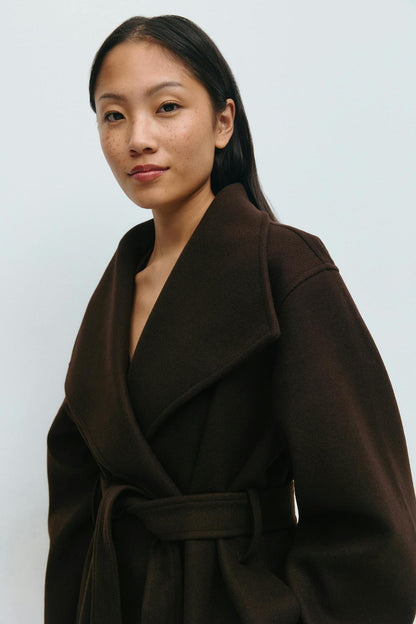 Alma Mid-Length Coat – Brown