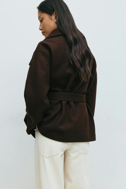 Alma Mid-Length Coat – Brown