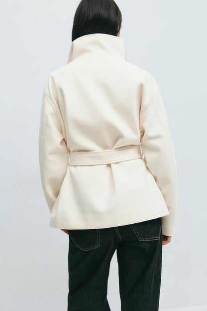 Alma Mid-Length Coat – White