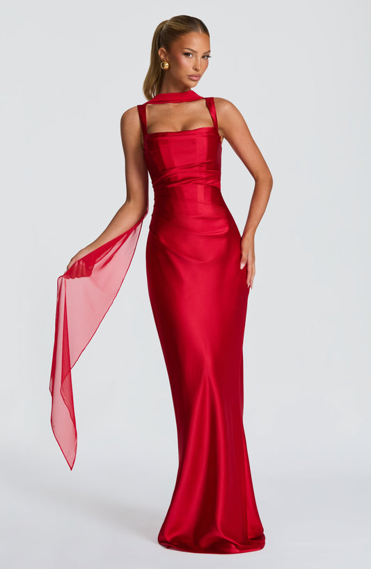 Calanthe Maxi Dress - Red