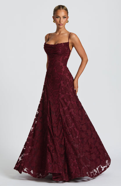 Francis Maxi Dress - Cherry Lacquer