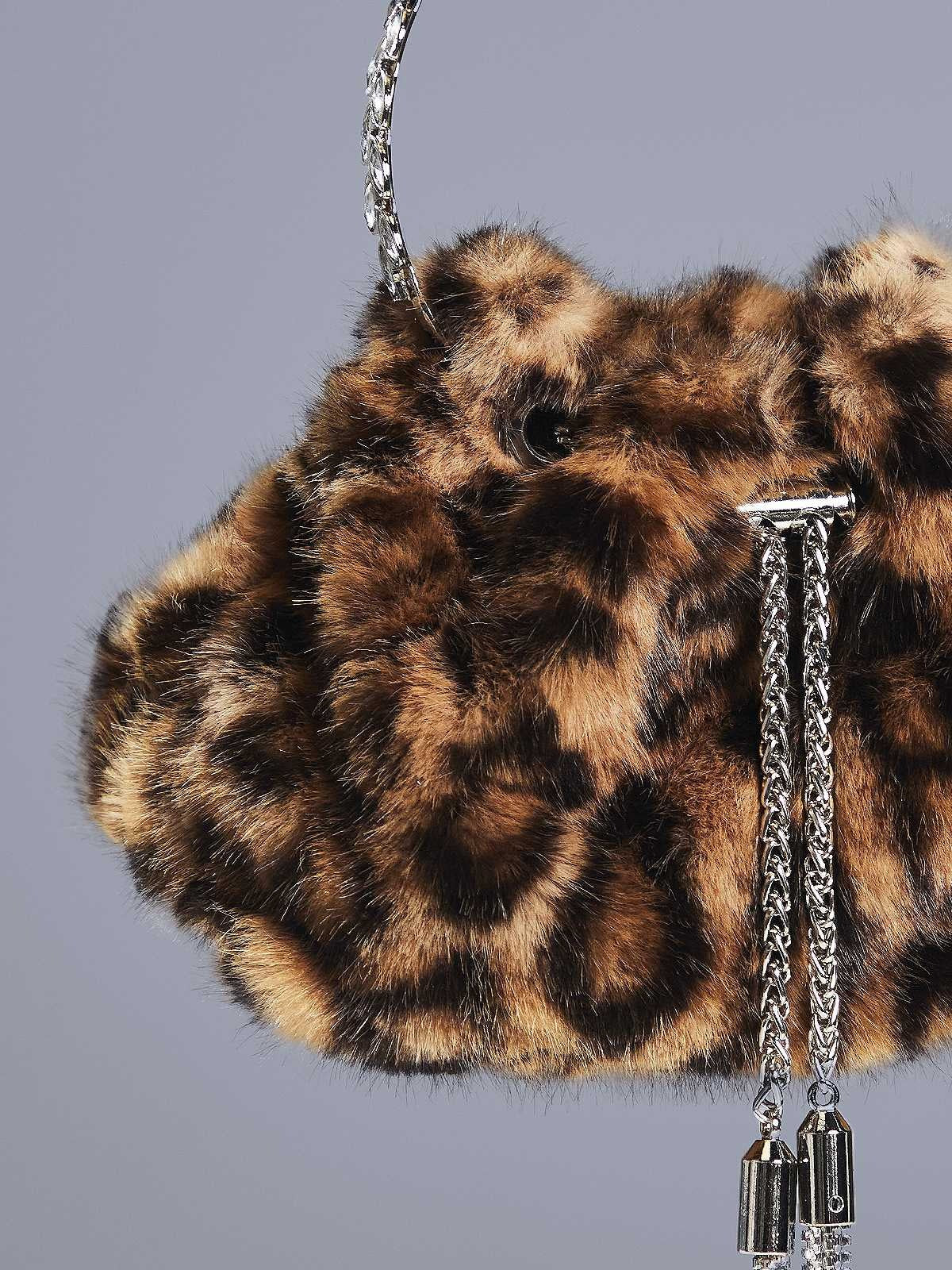 Adaja Leopard Faux Fur Bag 